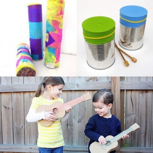 Saca su lado musical: divertidos instrumentos musicales para nios con materiales reciclables